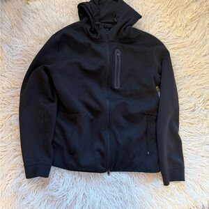 Black Zip Up Sweater with High Collar